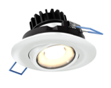 Luminaria de empotrar en cielo de LED integrado 8W, 680lm, 5CCT. Dimeable TRIAC/ELV. Wet Location