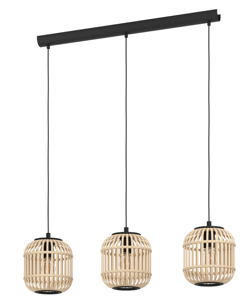 Luminaria decorativa colgante para 3 lamparas base E27