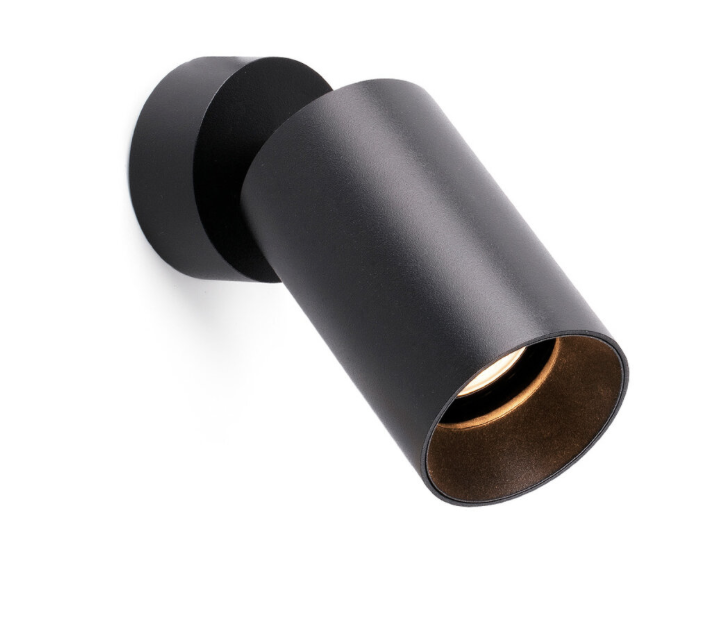 Luminaria de parche tipo cilindro, para una lampara base GU10 de 8W máximo. 120V